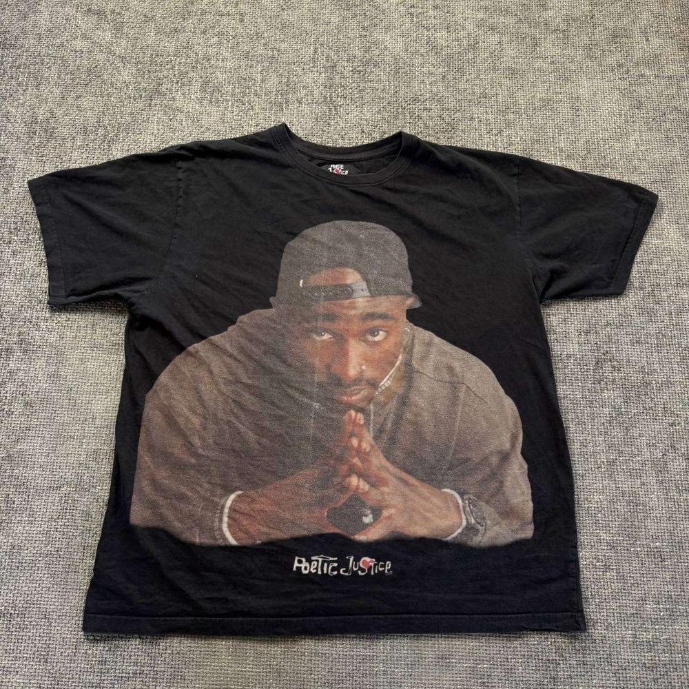 Poetic Justice Graphic Tee Men 1X Black Movie Streetwear Short Sleeve MS9012T